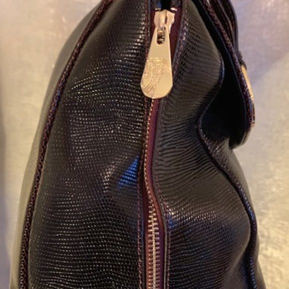 *NEW* Versace Crocodile-Embossed Leather Bag - Picture 10 of 10